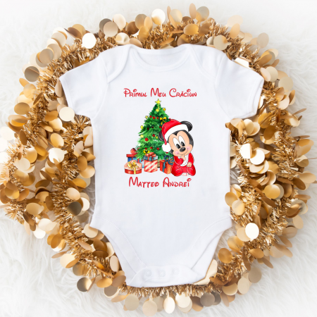 Body-uri bebe personalizate - Body personalizat - Crăciun - Mickey - Model 3