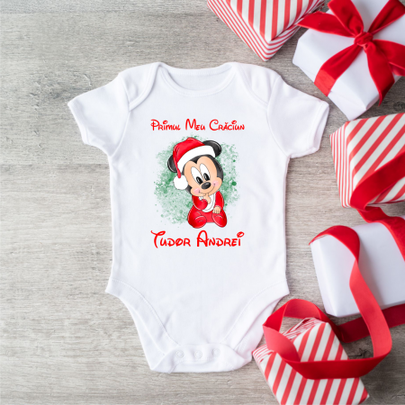 Body-uri bebe personalizate - Body personalizat - Crăciun - Mickey - Model 4