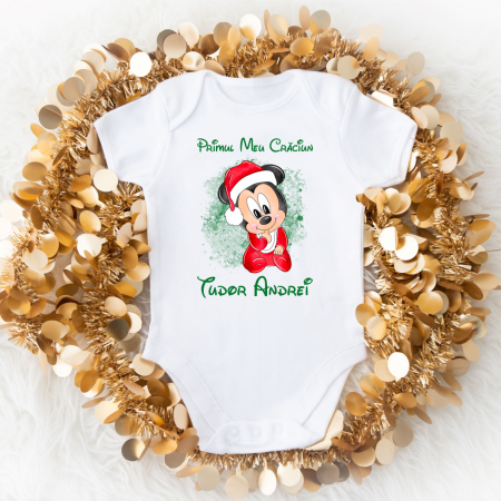 Body-uri bebe personalizate - Body personalizat - Crăciun - Mickey - Model 5