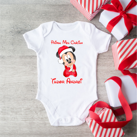 Body-uri bebe personalizate - Body personalizat - Crăciun - Mickey - Model 6