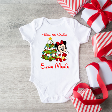 Body-uri bebe personalizate - Body personalizat - Crăciun - Minnie - Model 1