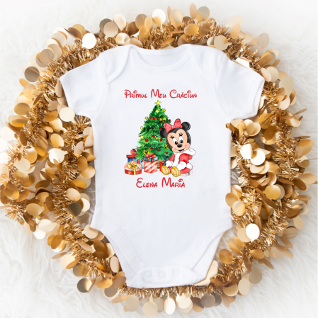 Body-uri bebe personalizate - Body personalizat - Crăciun - Minnie - Model 3