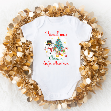 Body-uri bebe personalizate - Body personalizat - Crăciun - Omuleț de zăpadă