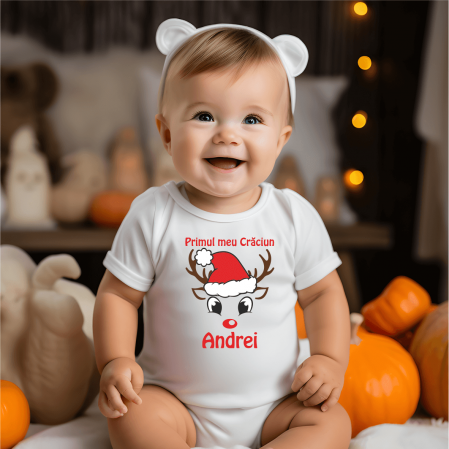 Body-uri bebe personalizate - Body personalizat - Crăciun - Ren - M4