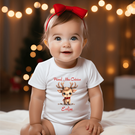 Body-uri bebe personalizate - Body personalizat - Crăciun - Ren - Model 10