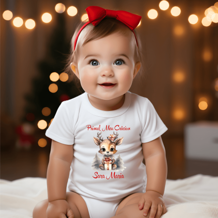 Body-uri bebe personalizate - Body personalizat - Crăciun - Ren - Model 11