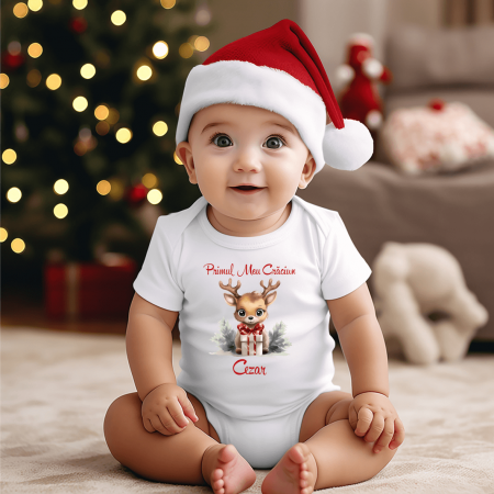 Body-uri bebe personalizate - Body personalizat - Crăciun - Ren - Model 7