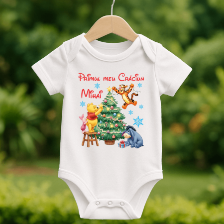 Crăciun - Body personalizat Crăciun - Winnie the Pooh - Model 17