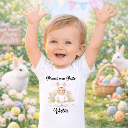 Body-uri personalizate Paște - Body personalizat cu nume- Primul meu Paște - M10