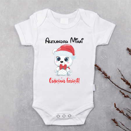 Cadouri pentru copii - Body personalizat - Nume - Crăciun Fericit 1