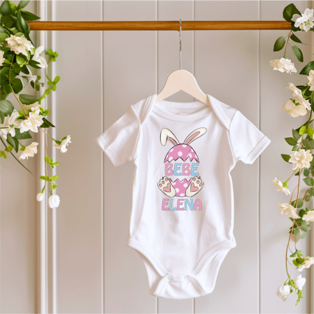 Body-uri personalizate Paște - Body personalizat Paște - Bebe - Nume - Model fetiță