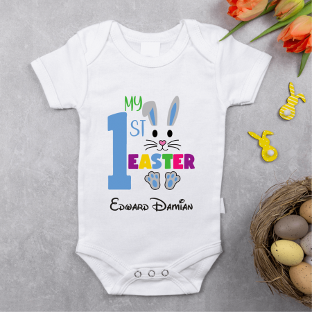 Paște - Body personalizat Paște - My first Easter - Iepuraș - Model Băiat