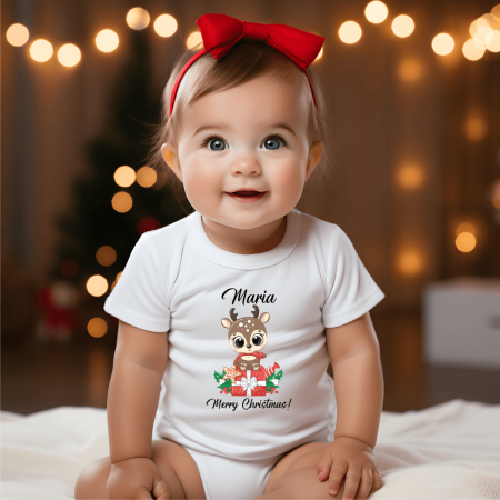 Body-uri bebe personalizate - Body personalizat pentru Crăciun - Ren