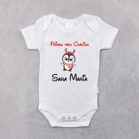 Body-uri bebe personalizate - Body personalizat - Primul Meu Crăciun - Pinguin