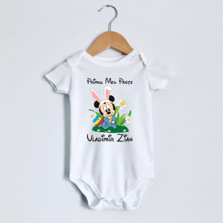 Body-uri personalizate Paște - Body personalizat - Primul meu Paște - Baby Mickey - Model 3