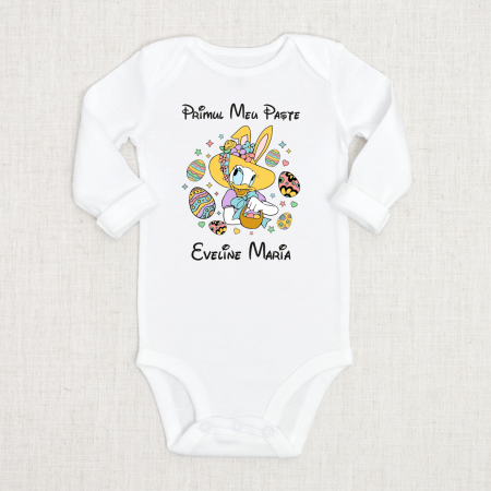 Body-uri personalizate Paște - Body personalizat - Primul meu Paște - Daisy - Nume