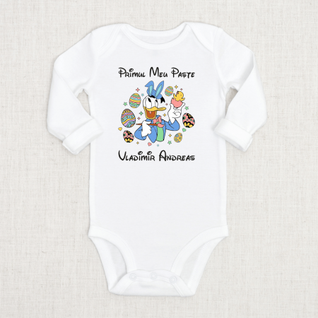 Body-uri personalizate Paște - Body personalizat - Primul meu Paște - Donald - Nume