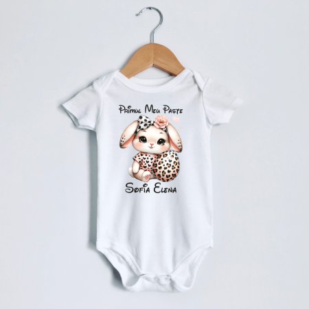 Body-uri personalizate Paște - Body personalizat - Primul meu Paște - Iepuraș - M25