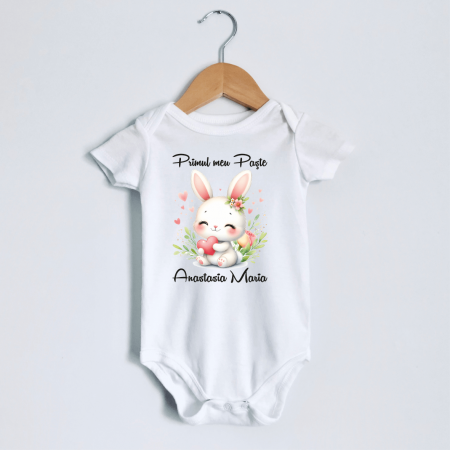 Body-uri personalizate Paște - Body personalizat - Primul meu Paște - Iepuraș - M37