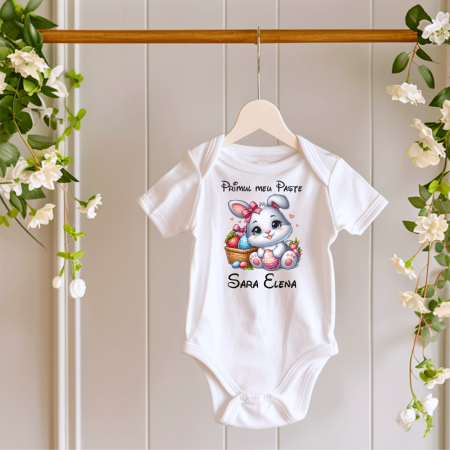 Cadouri de Sărbători - Body personalizat - Primul meu Paște - Iepuraș - Model 6