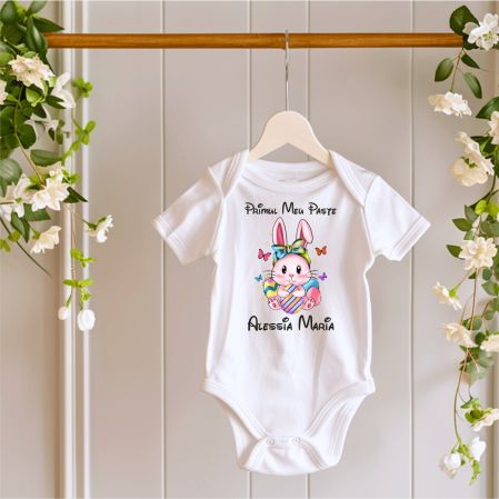Body-uri personalizate Paște - Body personalizat - Primul meu Paște - Nume - Model fetiță