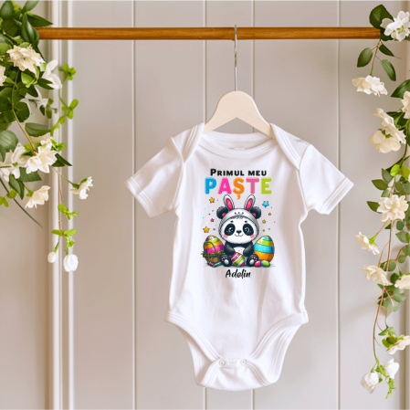 Body-uri personalizate Paște - Body personalizat - Primul meu Paște - Panda - Model băiat
