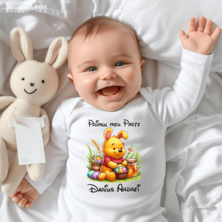 Cadouri de Sărbători - Body personalizat - Primul meu Paște - Ursulețul Winnie - Model 2