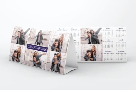 Cadouri de Sărbători - Calendar de birou personalizat cu 8 poze