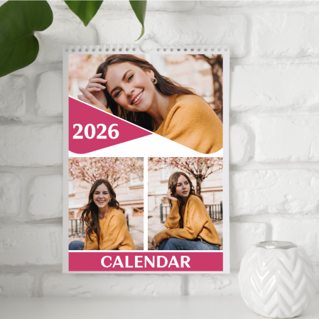 Calendare personalizate - Calendar de perete personalizat cu 3 poze - M2
