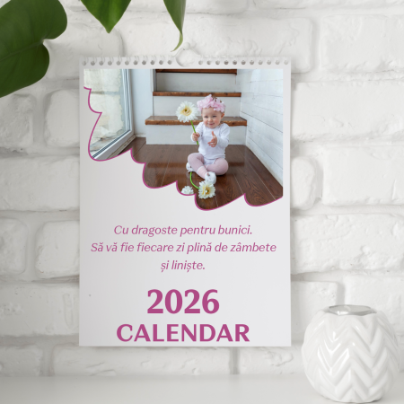 Calendare personalizate - Calendar de perete personalizat cu o poză și mesaj - M2
