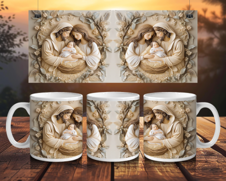 Cadouri creștine - Cană albă personalizată - Binecuvântarea Familiei