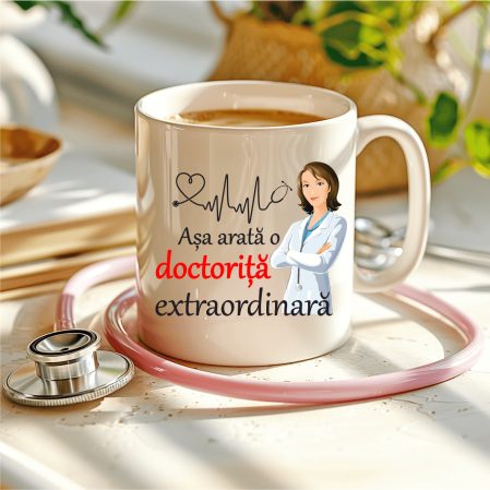 Cani albe - Cană personalizată - Așa arată o doctoriță extraordinară