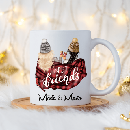 Căni personalizate - Cană personalizată - Best Friends - Christmas - Nume