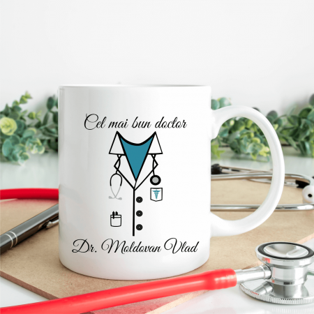 Cani personalizate - Cană personalizată - Cel mai bun doctor - Nume