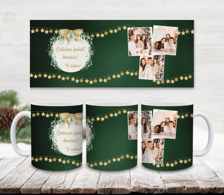 Crăciun - Cana personalizată - Crăciun - 3 poze și mesaj