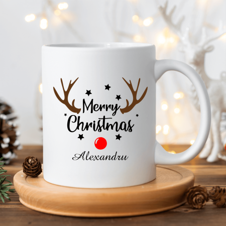 Căni personalizate - Cană personalizată - Crăciun - Merry Christmas - Nume