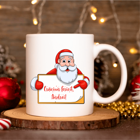Căni personalizate - Cană personalizată cu mesaj - Moș Crăciun