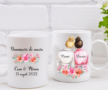 Căni personalizate - Cană personalizată cu nume - Domnișoară de onoare