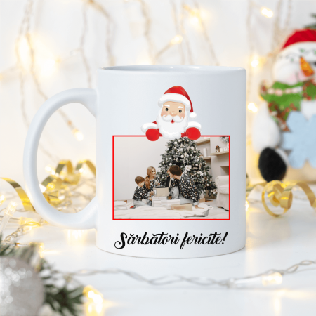 Căni personalizate - Cană personalizată cu o poză și mesaj - Crăciun
