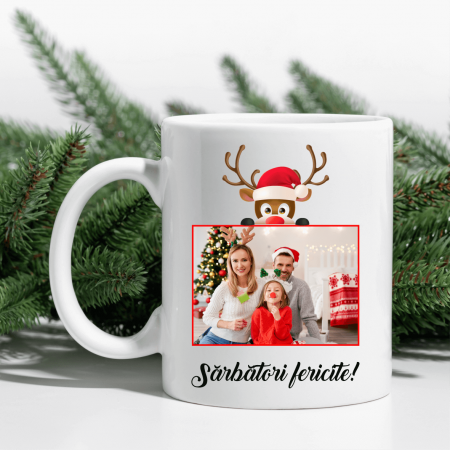Căni personalizate - Cană personalizată cu o poză și mesaj - Ren
