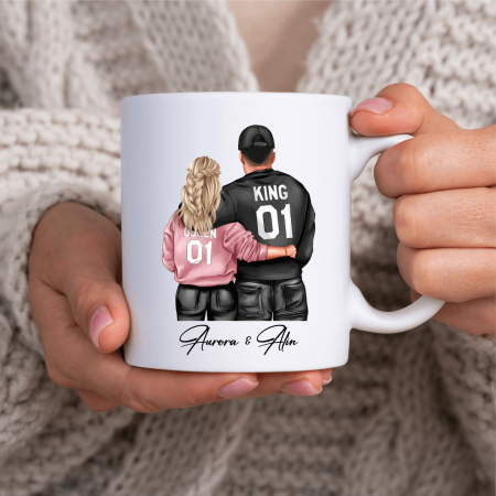 Căni personalizate - Cană personalizată - Cuplu - King & Queen - Model 2