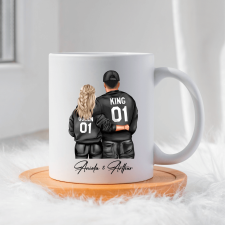 Căni personalizate - Cană personalizată - Cuplu - King & Queen - Model 5