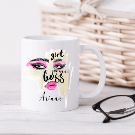 Căni personalizate - Cană personalizată - Girl you are a boss - Nume