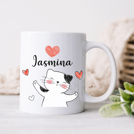 Căni personalizate - Cană personalizată - Pisică - Nume