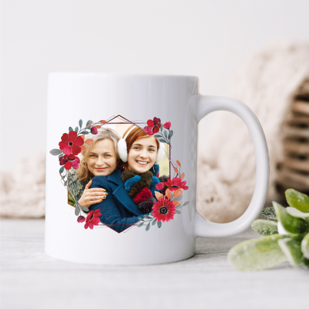 Căni personalizate - Cană personalizată - Poză și text - Model floral 2