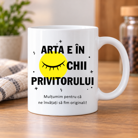 Cani albe - Cană personalizată - Profesor de desen