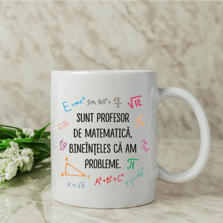 Cani albe - Cană personalizată - Profesor de matematică