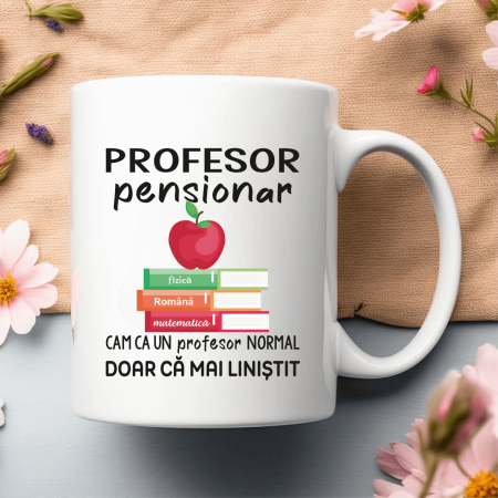 Cani albe - Cană personalizată - Profesor pensionar