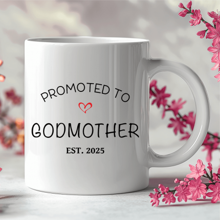 Cani albe - Cană personalizată - Promoted to Godmother