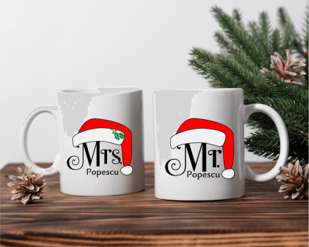 Căni personalizate pentru cuplu - Căni personalizate pentru cuplu - Crăciun - Mr. & Mrs.